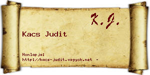 Kacs Judit névjegykártya